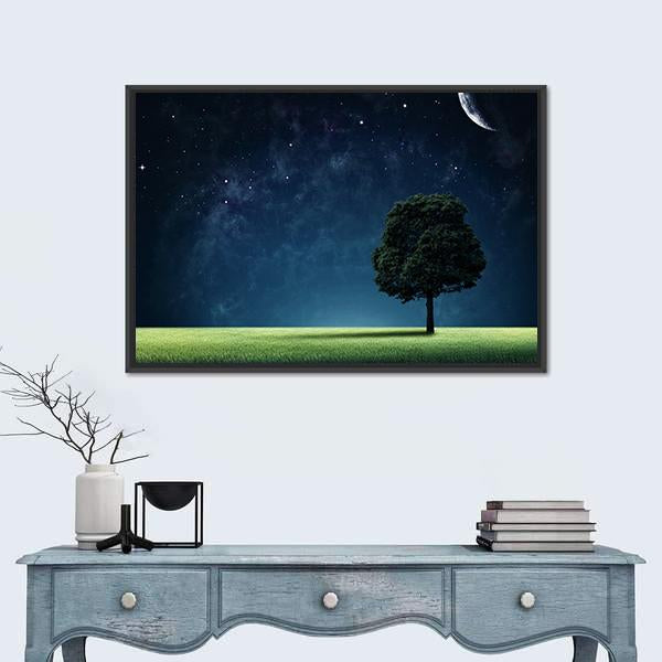 Starry Night Vertical Canvas Wall Art-3 Vertical-Gallery Wrap-12" x 25"-Tiaracle