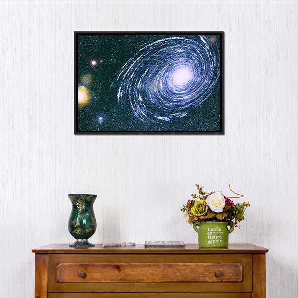 Starry Outer Space Canvas Wall Art-3 Horizontal-Gallery Wrap-25" x 16"-Tiaracle