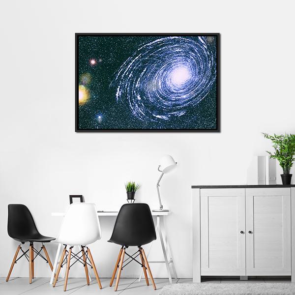 Starry Outer Space Canvas Wall Art-3 Horizontal-Gallery Wrap-25" x 16"-Tiaracle