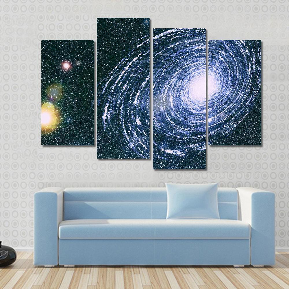 Starry Outer Space Canvas Wall Art-4 Pop-Gallery Wrap-50" x 32"-Tiaracle