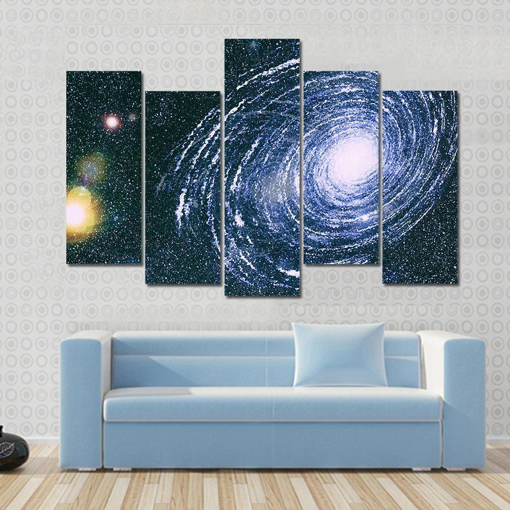 Starry Outer Space Canvas Wall Art-5 Pop-Gallery Wrap-47" x 32"-Tiaracle
