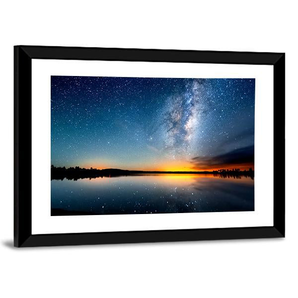 Starry Sky &amp; Milky Way Canvas Wall Art-3 Horizontal-Gallery Wrap-25" x 16"-Tiaracle