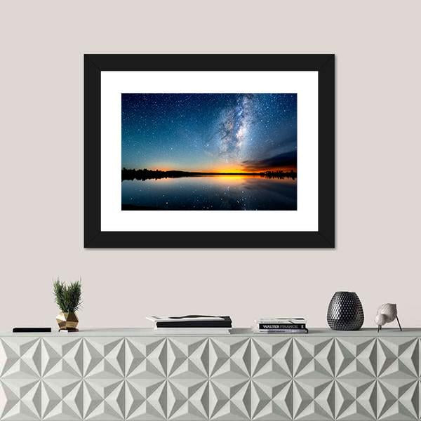 Starry Sky &amp; Milky Way Canvas Wall Art-3 Horizontal-Gallery Wrap-25" x 16"-Tiaracle