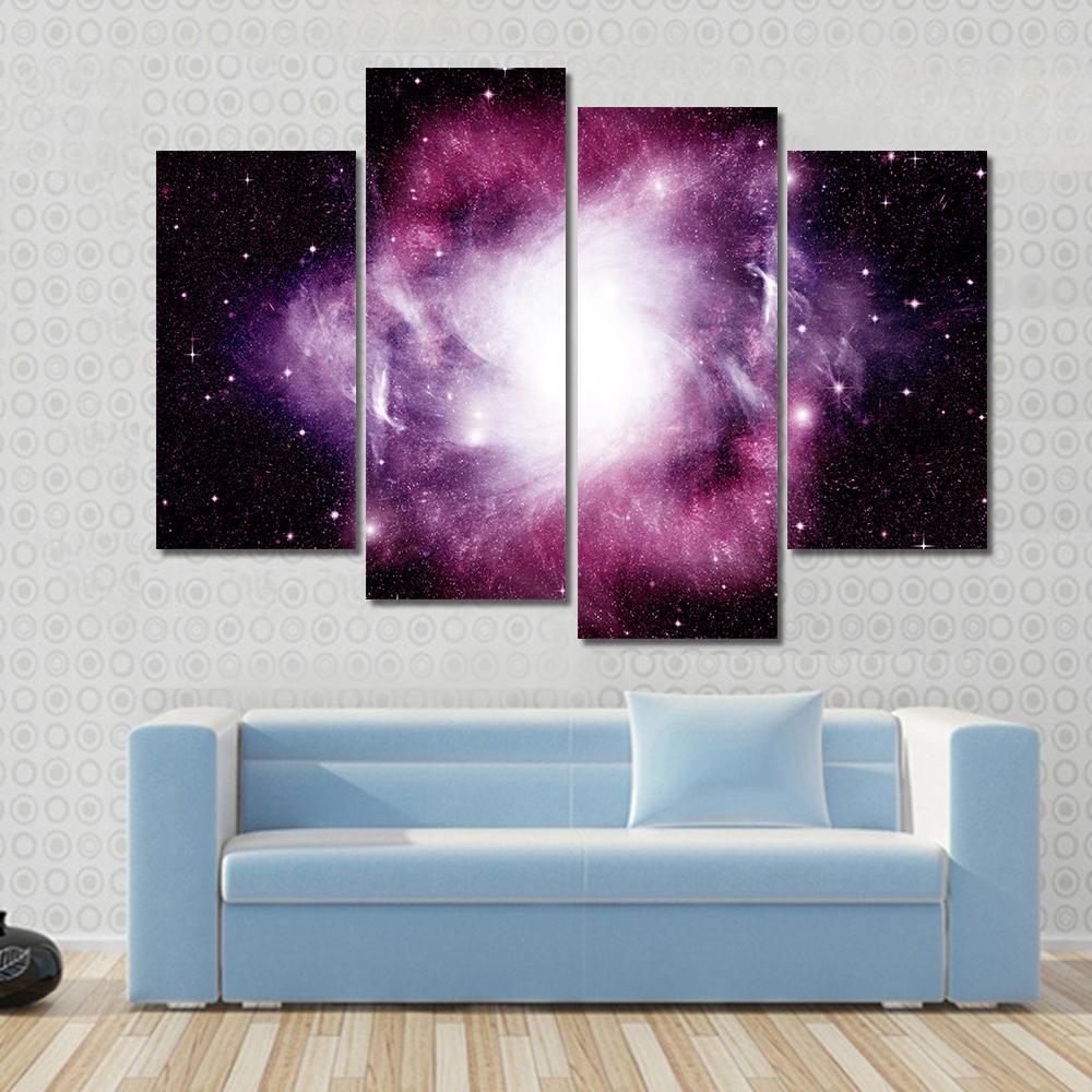 Stars Dust And Gas Nebula In A Far Galaxy Canvas Wall Art-4 Pop-Gallery Wrap-50" x 32"-Tiaracle