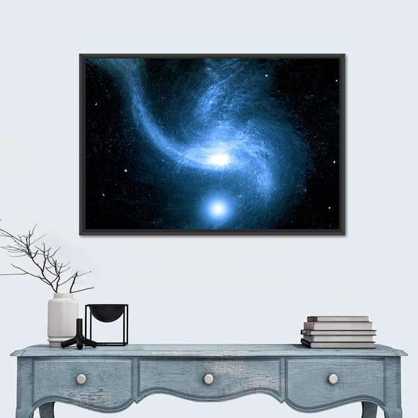 Stars Of A Planet And Galaxy In Space Canvas Wall Art-1 Piece-Floating Frame-24" x 16"-Tiaracle