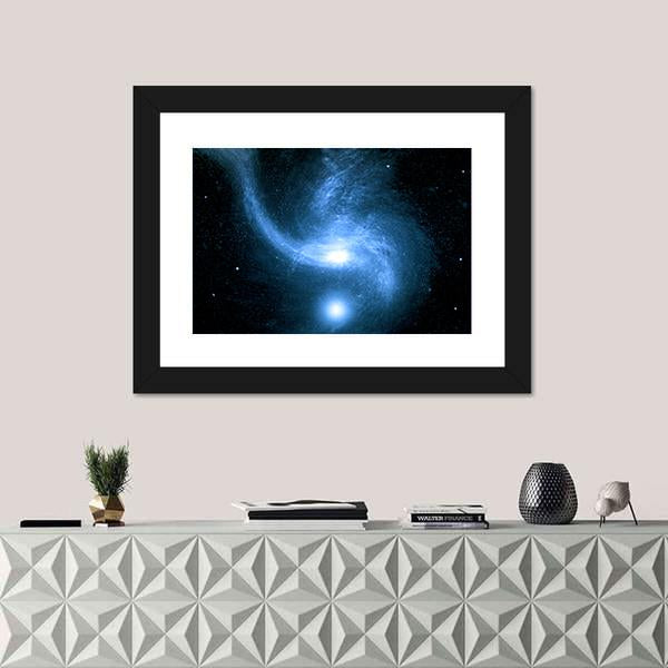 Stars Of A Planet And Galaxy In Space Canvas Wall Art-1 Piece-Framed Print-20" x 16"-Tiaracle
