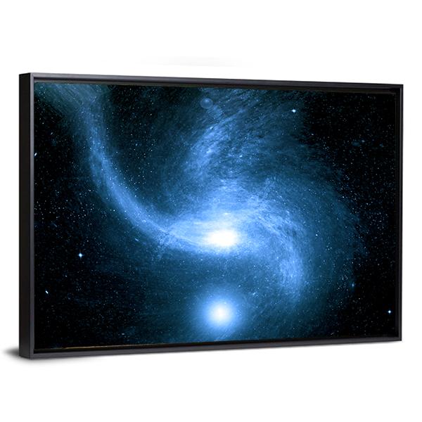 Stars Of A Planet And Galaxy In Space Canvas Wall Art-3 Horizontal-Gallery Wrap-25" x 16"-Tiaracle