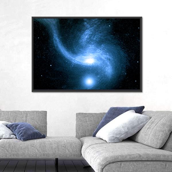 Stars Of A Planet And Galaxy In Space Canvas Wall Art-3 Horizontal-Gallery Wrap-25" x 16"-Tiaracle