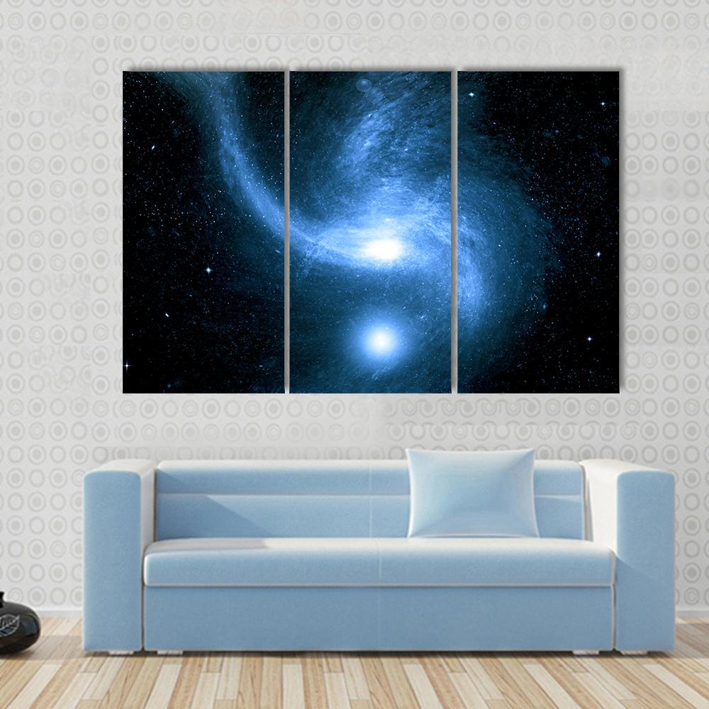 Stars Of A Planet And Galaxy In Space Canvas Wall Art-3 Horizontal-Gallery Wrap-37" x 24"-Tiaracle