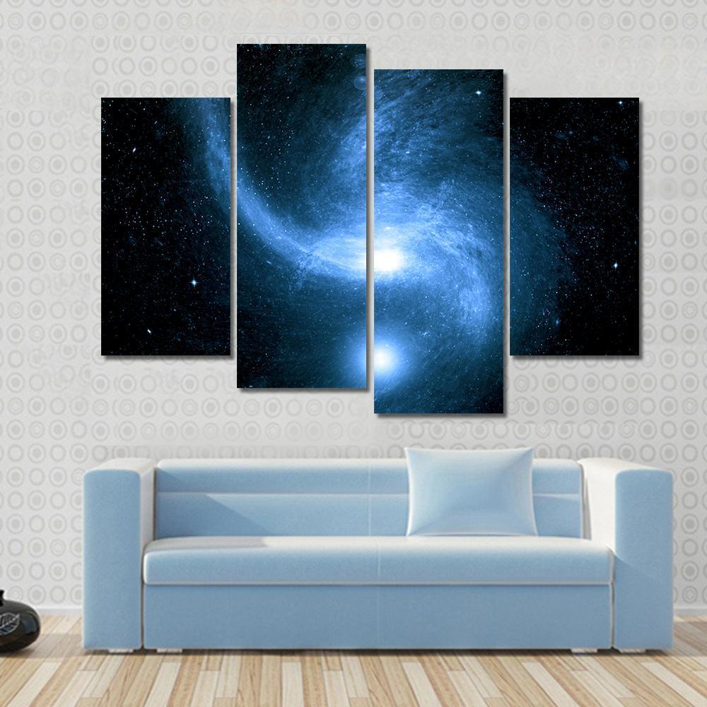 Stars Of A Planet And Galaxy In Space Canvas Wall Art-1 Piece-Gallery Wrap-48" x 32"-Tiaracle