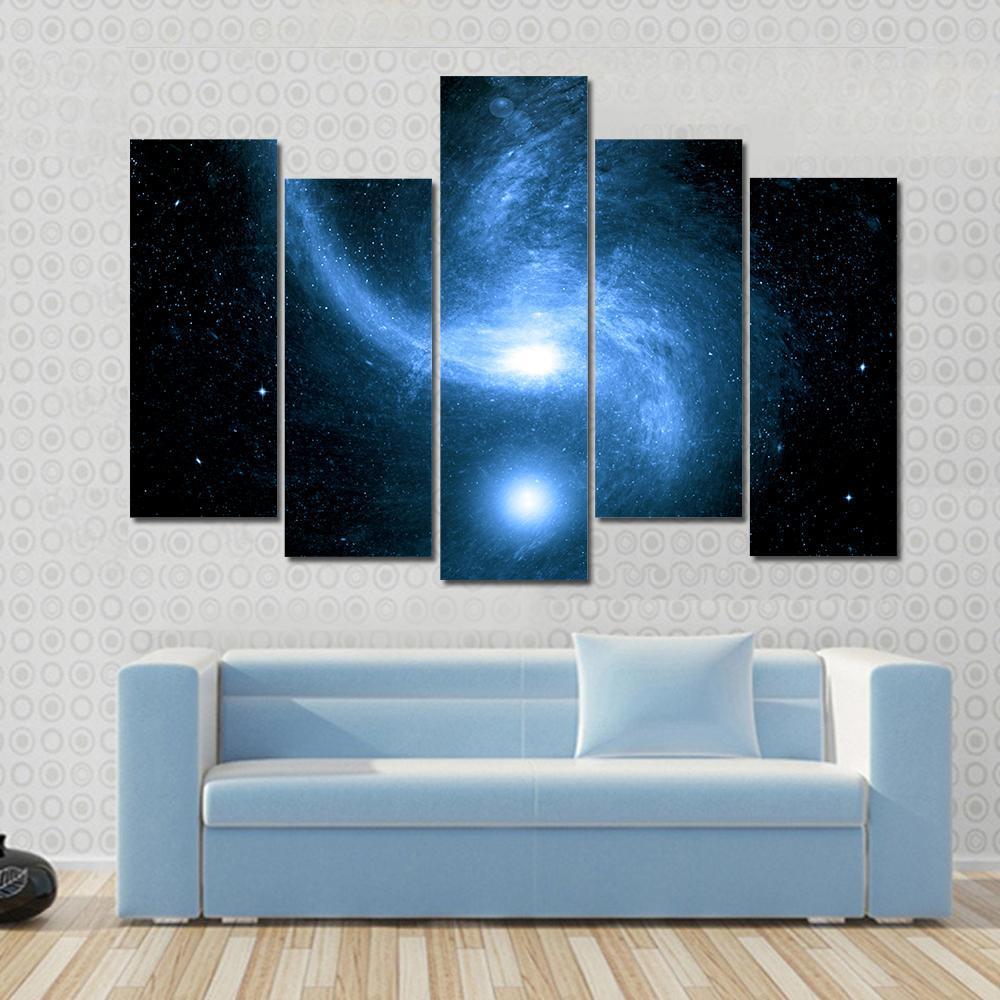Stars Of A Planet And Galaxy In Space Canvas Wall Art-5 Pop-Gallery Wrap-47" x 32"-Tiaracle