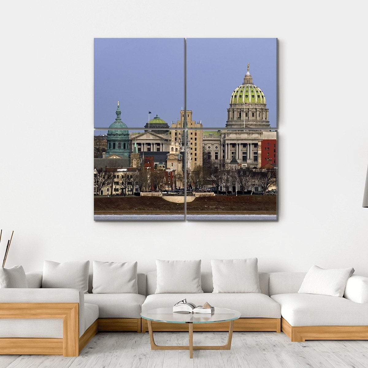 State Capitol Complex Canvas Wall Art-4 Square-Gallery Wrap-17" x 17"-Tiaracle