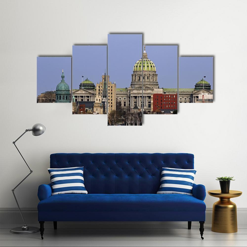 State Capitol Complex Canvas Wall Art-5 Star-Gallery Wrap-62" x 32"-Tiaracle