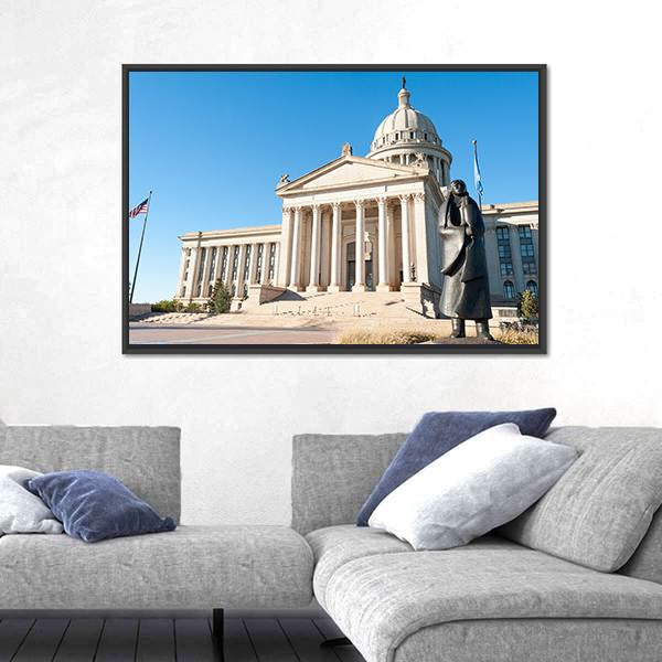 State Capitol In Oklahoma City Canvas Wall Art-3 Horizontal-Gallery Wrap-25" x 16"-Tiaracle