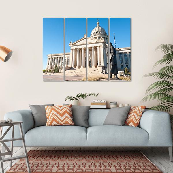 State Capitol In Oklahoma City Canvas Wall Art-1 Piece-Gallery Wrap-36" x 24"-Tiaracle