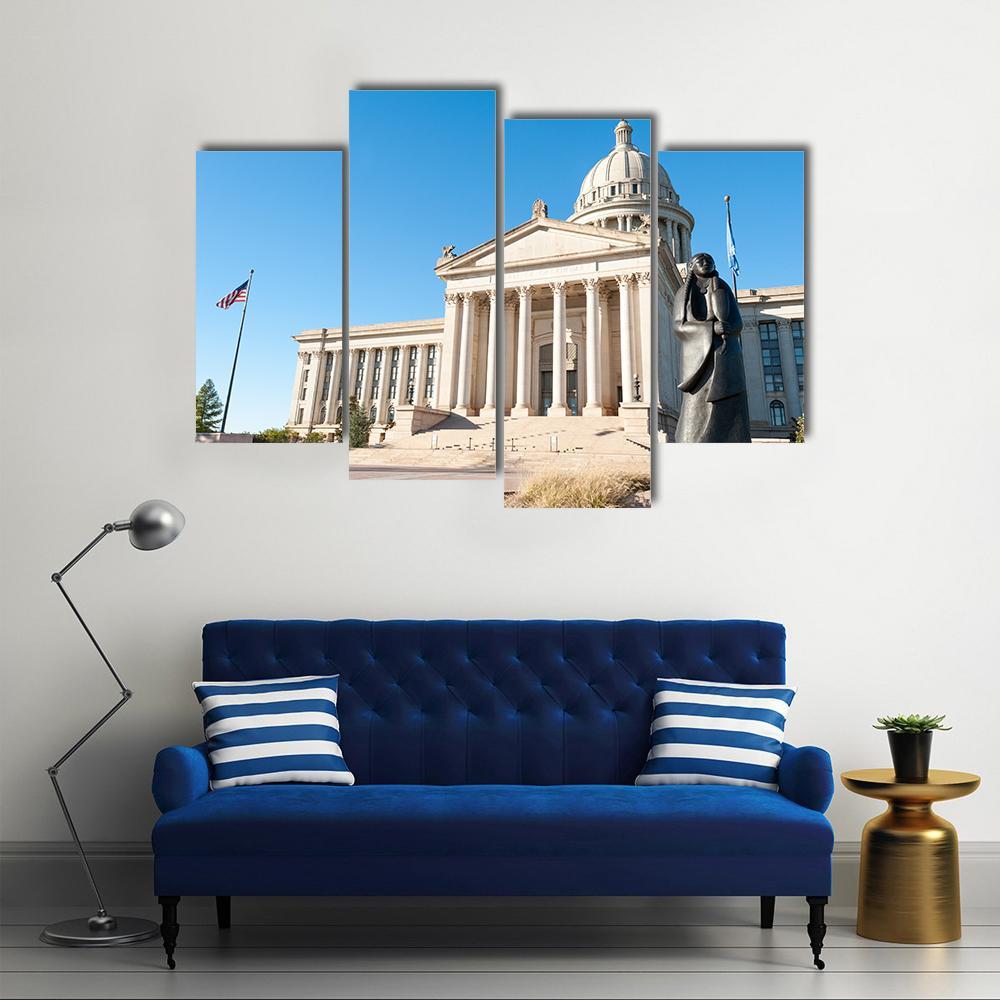 State Capitol In Oklahoma City Canvas Wall Art-4 Pop-Gallery Wrap-50" x 32"-Tiaracle