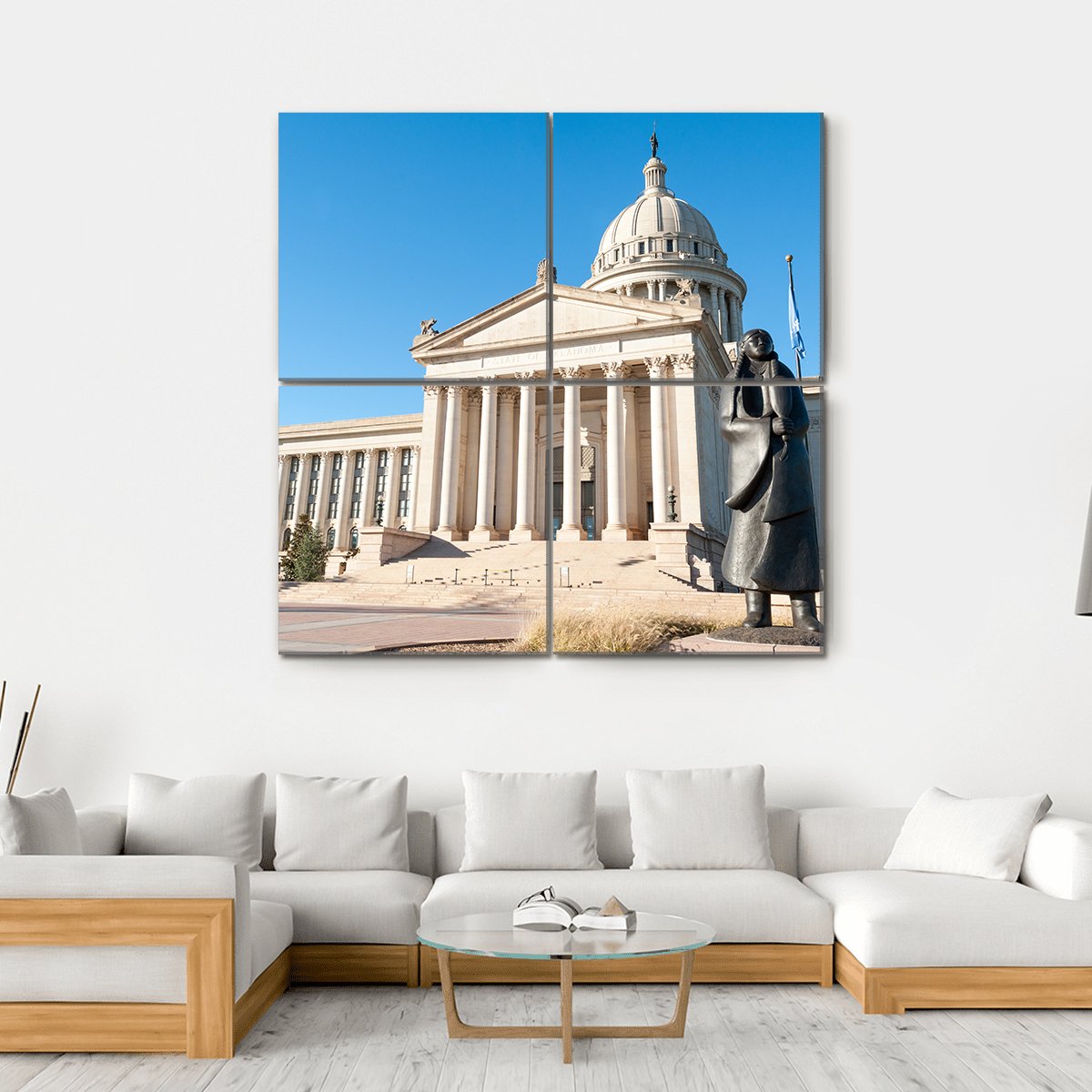 State Capitol In Oklahoma City Canvas Wall Art-4 Square-Gallery Wrap-17" x 17"-Tiaracle