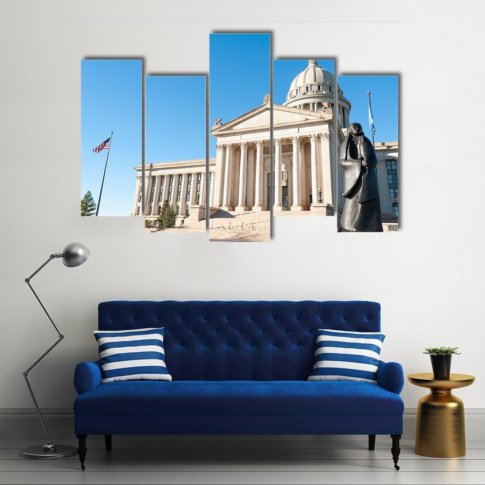 State Capitol In Oklahoma City Canvas Wall Art-5 Pop-Gallery Wrap-47" x 32"-Tiaracle