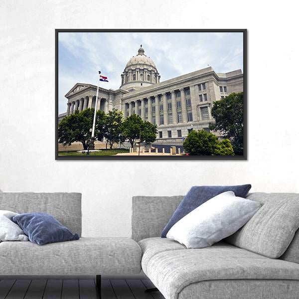 State Capitol Of Missouri Canvas Wall Art-1 Piece-Floating Frame-24" x 16"-Tiaracle