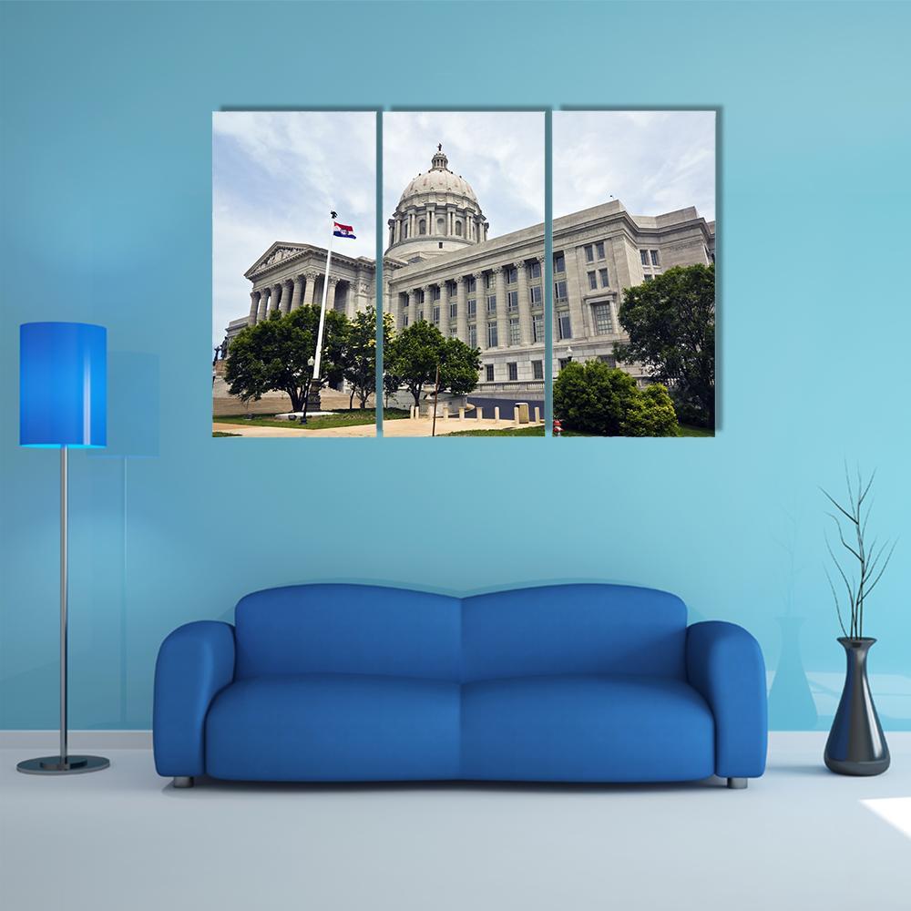 State Capitol Of Missouri Canvas Wall Art-3 Horizontal-Gallery Wrap-37" x 24"-Tiaracle