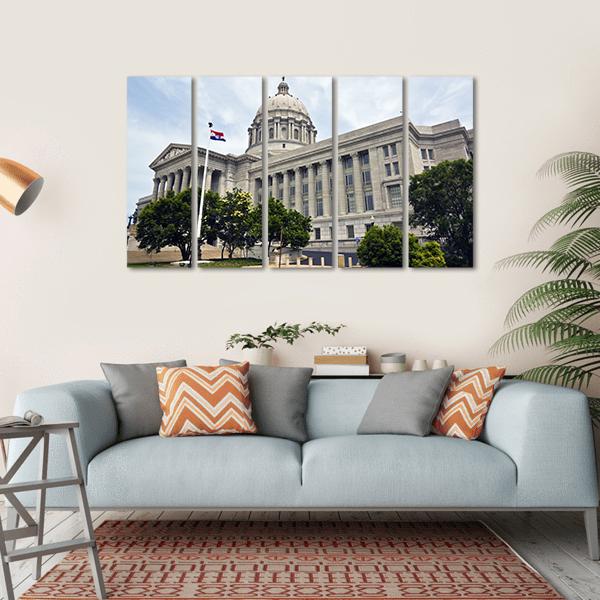 State Capitol Of Missouri Canvas Wall Art-5 Horizontal-Gallery Wrap-22" x 12"-Tiaracle