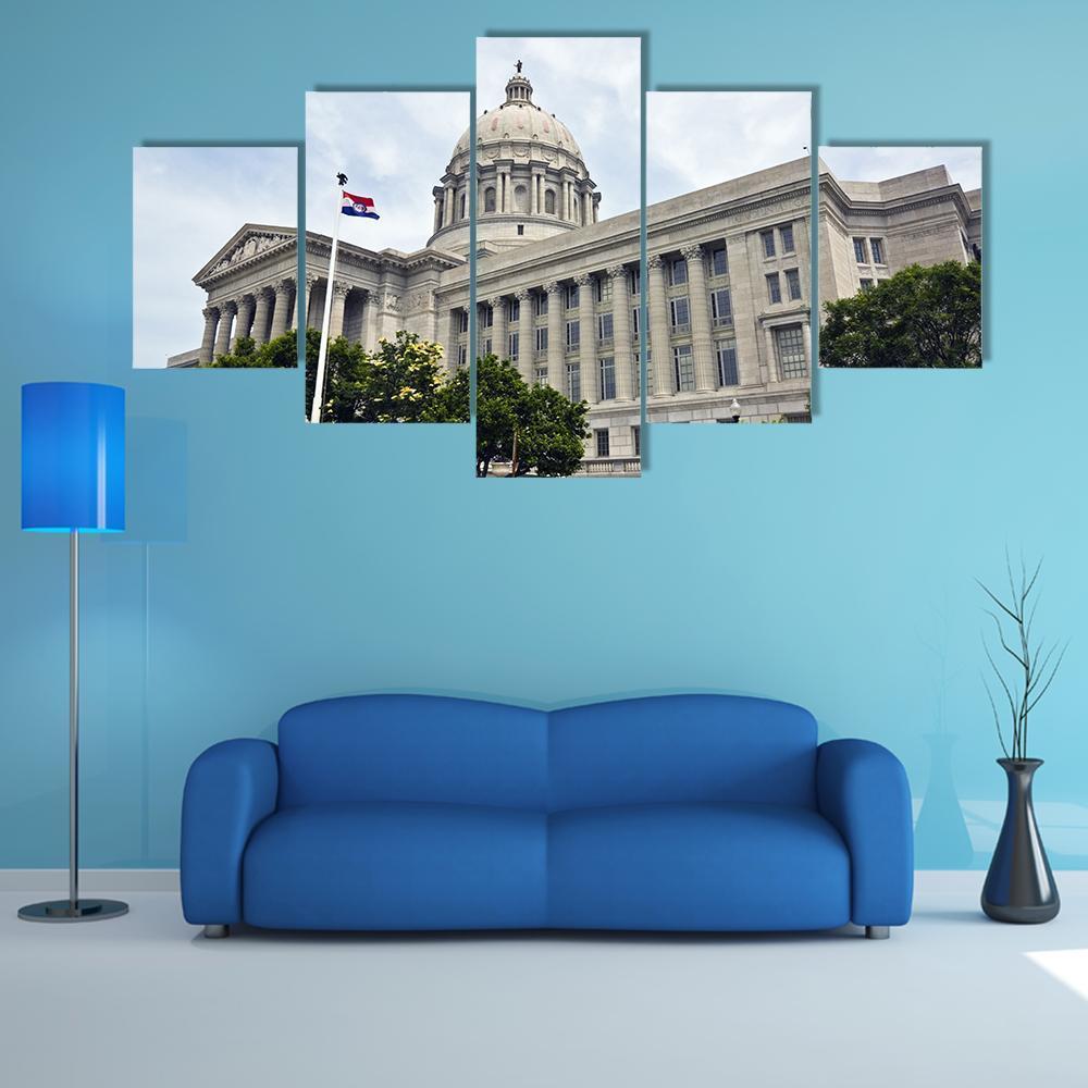 State Capitol Of Missouri Canvas Wall Art-5 Star-Gallery Wrap-62" x 32"-Tiaracle
