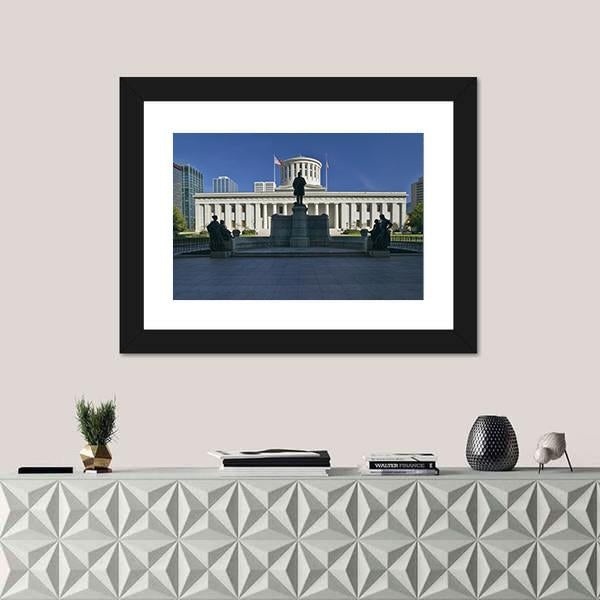 State Capitol Of Ohio Canvas Wall Art-1 Piece-Framed Print-20" x 16"-Tiaracle