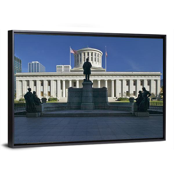 State Capitol Of Ohio Canvas Wall Art-3 Horizontal-Gallery Wrap-25" x 16"-Tiaracle