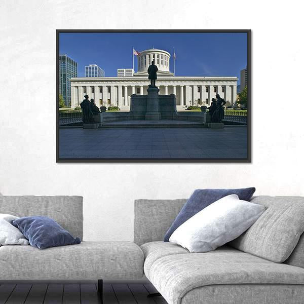 State Capitol Of Ohio Canvas Wall Art-3 Horizontal-Gallery Wrap-25" x 16"-Tiaracle