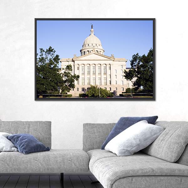 State Capitol Of Oklahoma Canvas Wall Art-3 Horizontal-Gallery Wrap-25" x 16"-Tiaracle