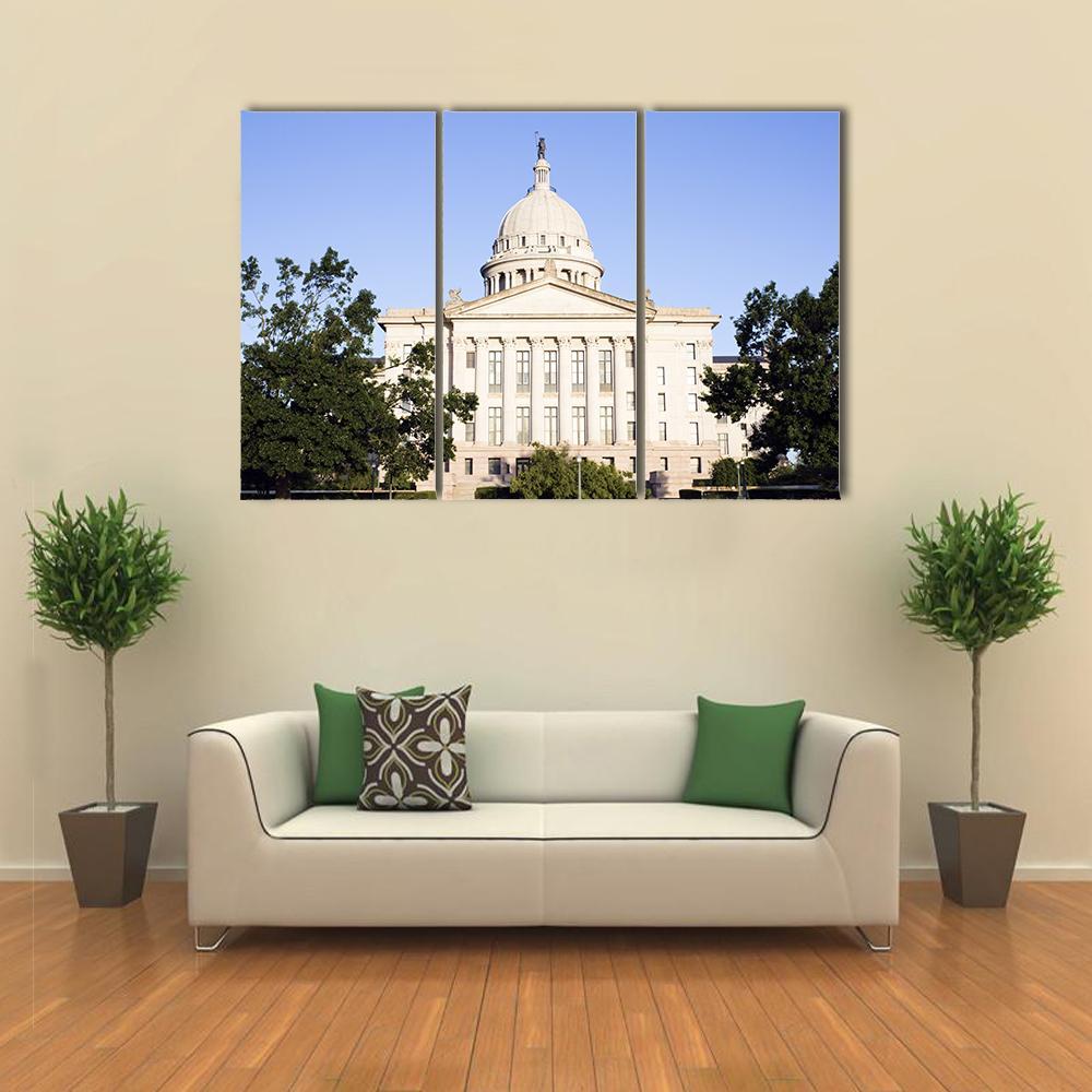 State Capitol Of Oklahoma Canvas Wall Art-3 Horizontal-Gallery Wrap-37" x 24"-Tiaracle