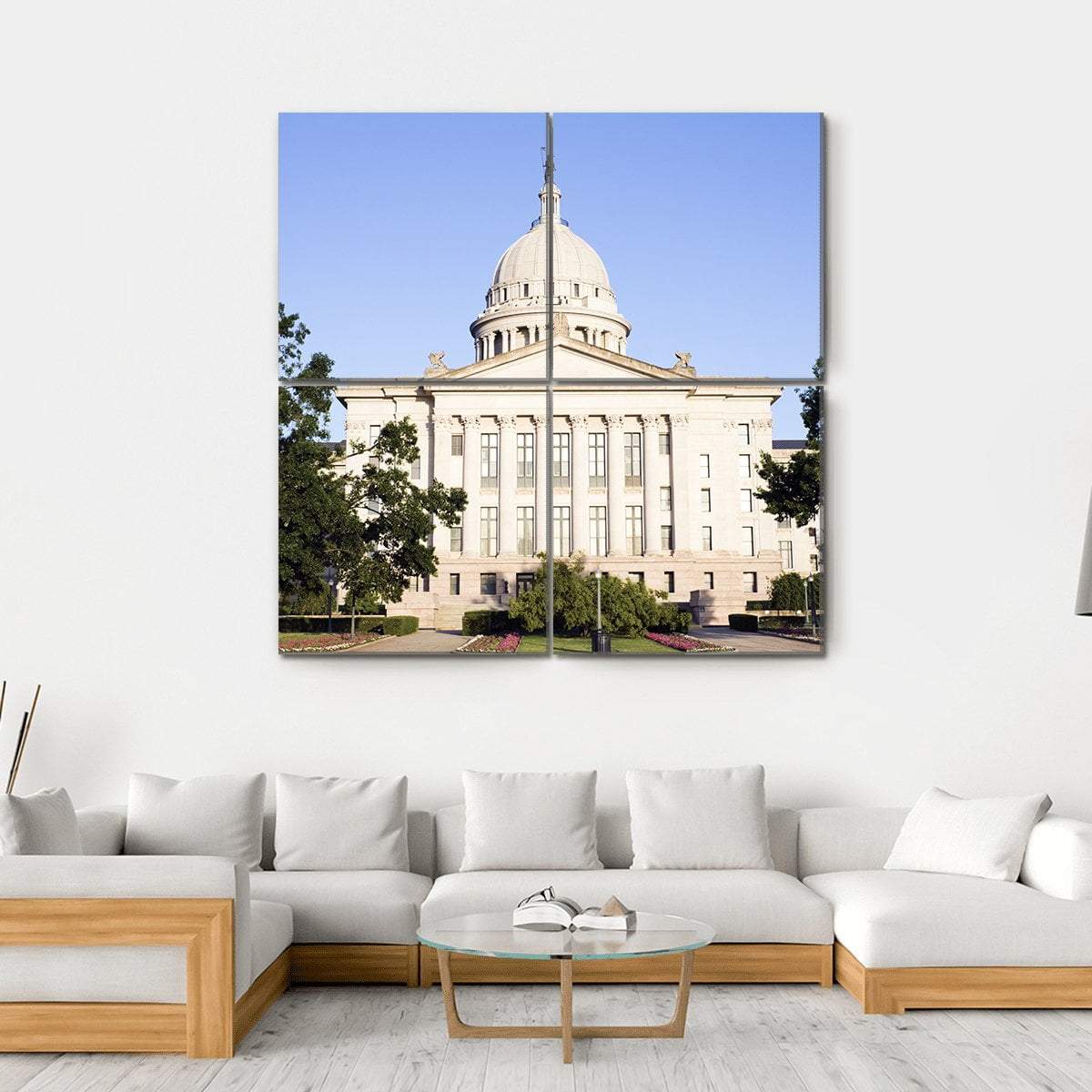 State Capitol Of Oklahoma Canvas Wall Art-4 Square-Gallery Wrap-17" x 17"-Tiaracle