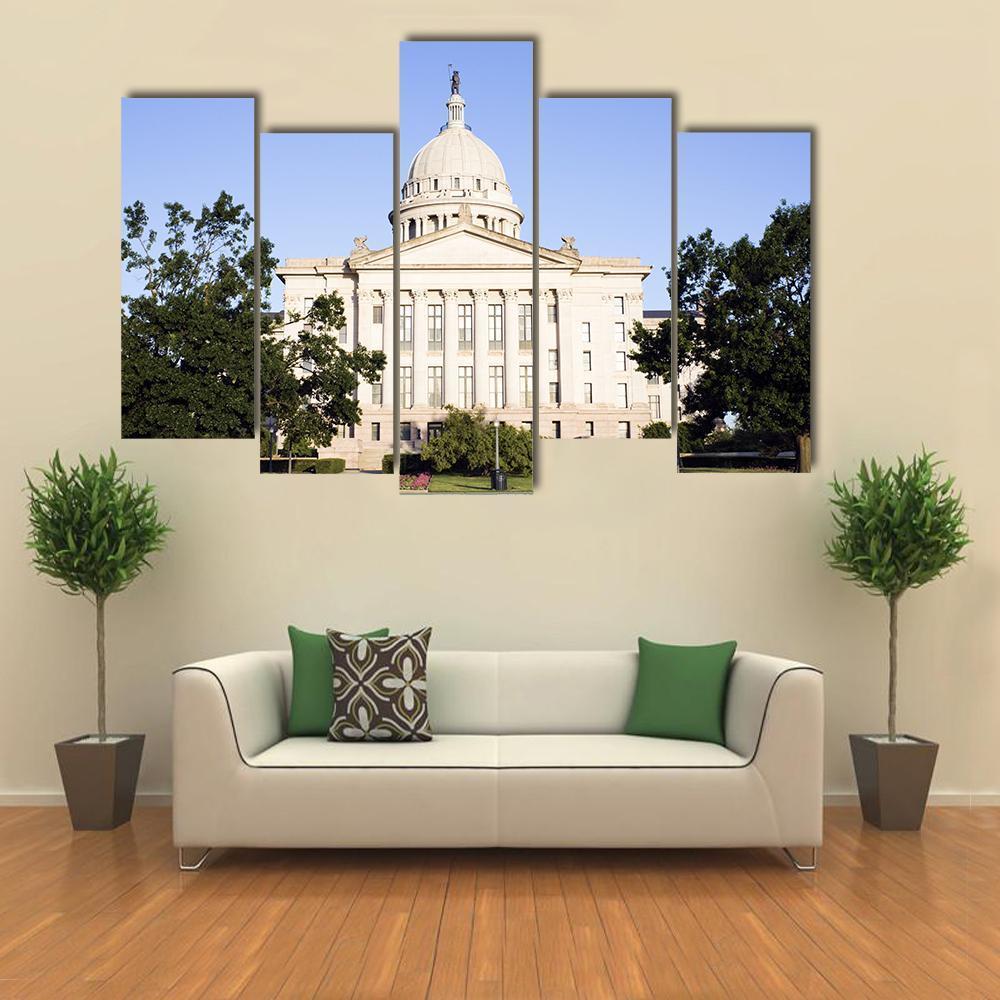 State Capitol Of Oklahoma Canvas Wall Art-5 Pop-Gallery Wrap-47" x 32"-Tiaracle