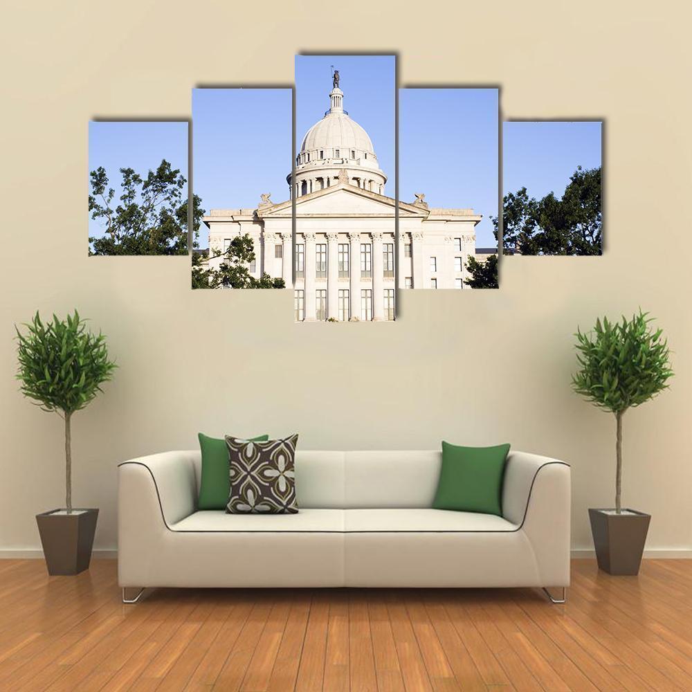 State Capitol Of Oklahoma Canvas Wall Art-5 Star-Gallery Wrap-62" x 32"-Tiaracle