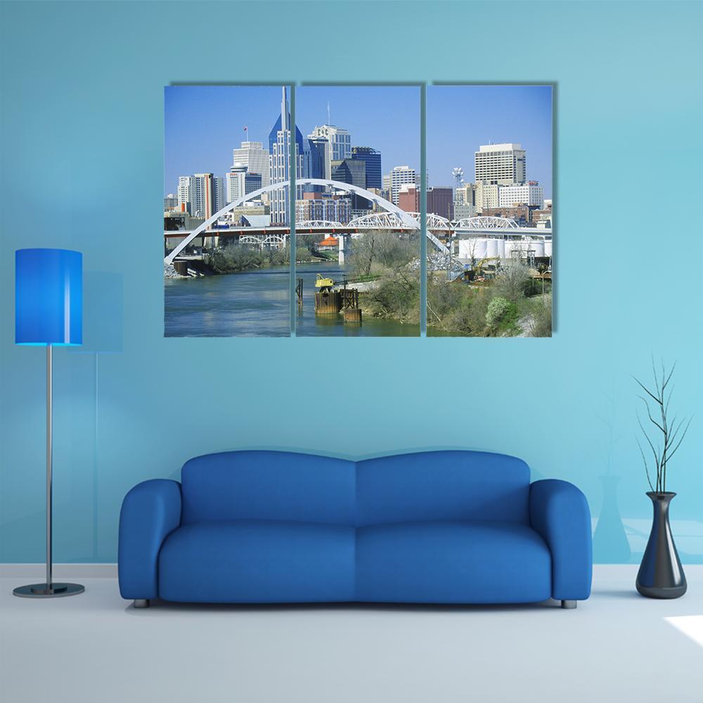 TN Skyline Canvas Wall Art-3 Horizontal-Gallery Wrap-37" x 24"-Tiaracle