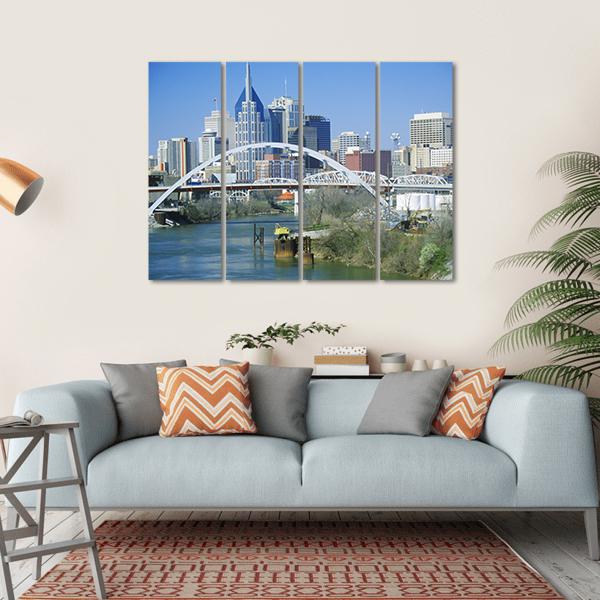TN Skyline Canvas Wall Art-4 Horizontal-Gallery Wrap-34" x 24"-Tiaracle