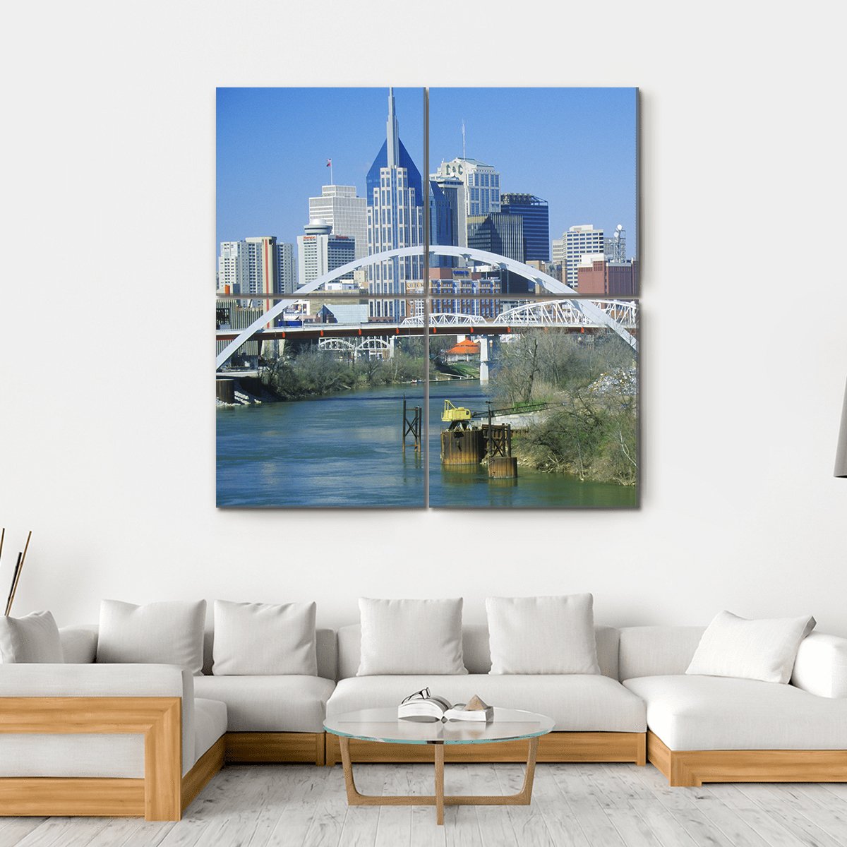 TN Skyline Canvas Wall Art-4 Square-Gallery Wrap-17" x 17"-Tiaracle