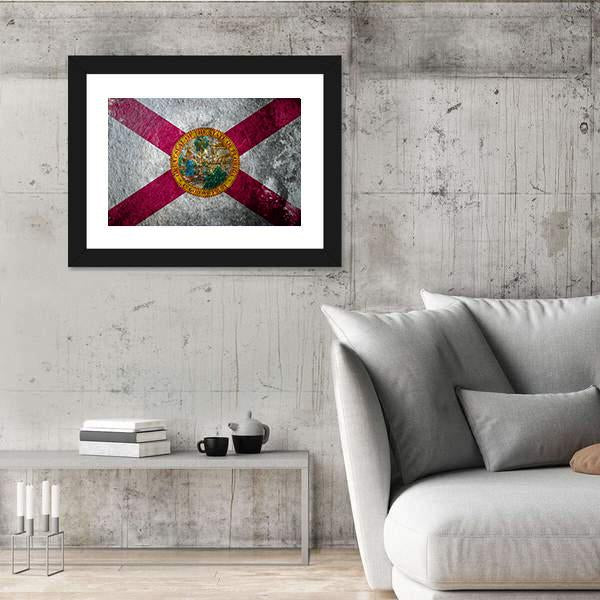 State Flag Of Florida Canvas Wall Art-3 Horizontal-Gallery Wrap-25" x 16"-Tiaracle