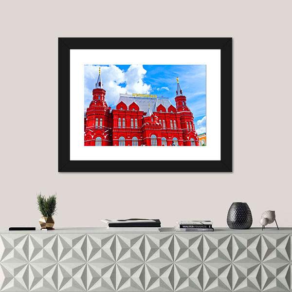 State Historical Museum On Manezhnaya Square Canvas Wall Art-1 Piece-Framed Print-20" x 16"-Tiaracle