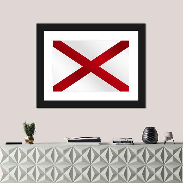 State Of Alabama Flag Canvas Wall Art-1 Piece-Framed Print-20" x 16"-Tiaracle