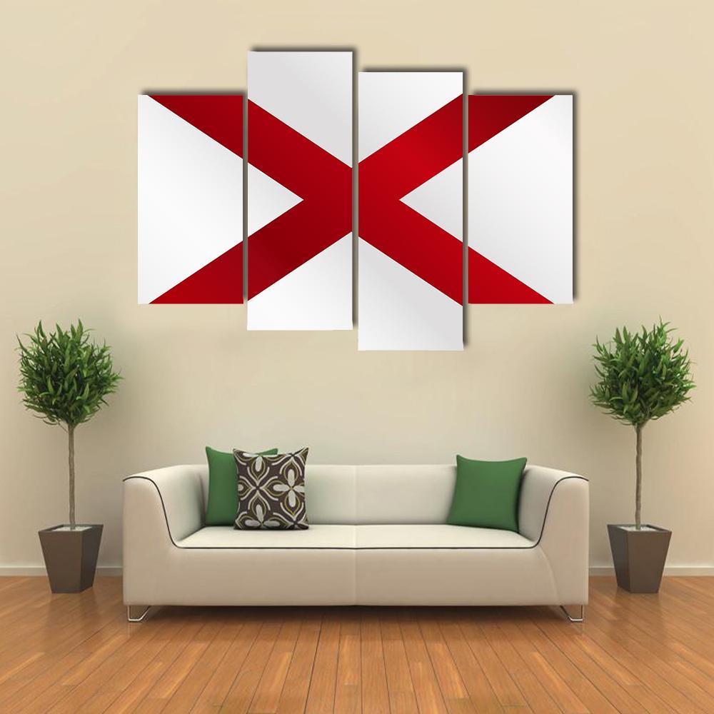 State Of Alabama Flag Canvas Wall Art-4 Pop-Gallery Wrap-50" x 32"-Tiaracle