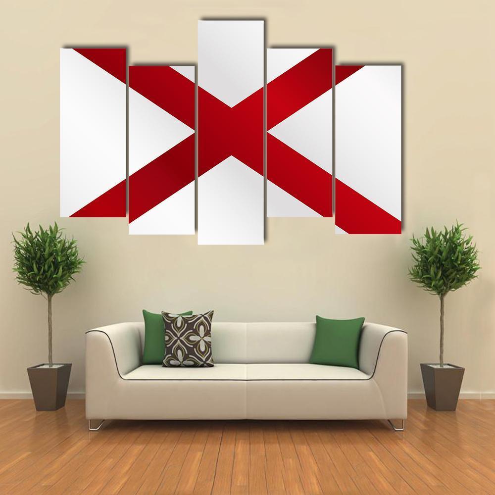 State Of Alabama Flag Canvas Wall Art-5 Pop-Gallery Wrap-47" x 32"-Tiaracle