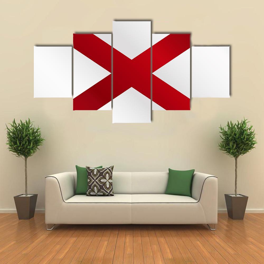 State Of Alabama Flag Canvas Wall Art-4 Pop-Gallery Wrap-50" x 32"-Tiaracle