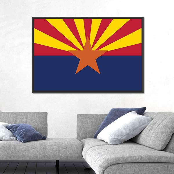 State Of Arizona Flag Canvas Wall Art-5 Horizontal-Gallery Wrap-22" x 12"-Tiaracle