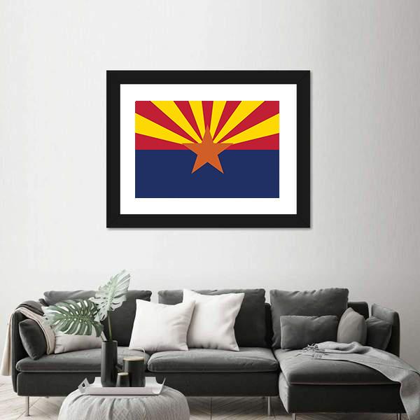 State Of Arizona Flag Canvas Wall Art-5 Horizontal-Gallery Wrap-22" x 12"-Tiaracle