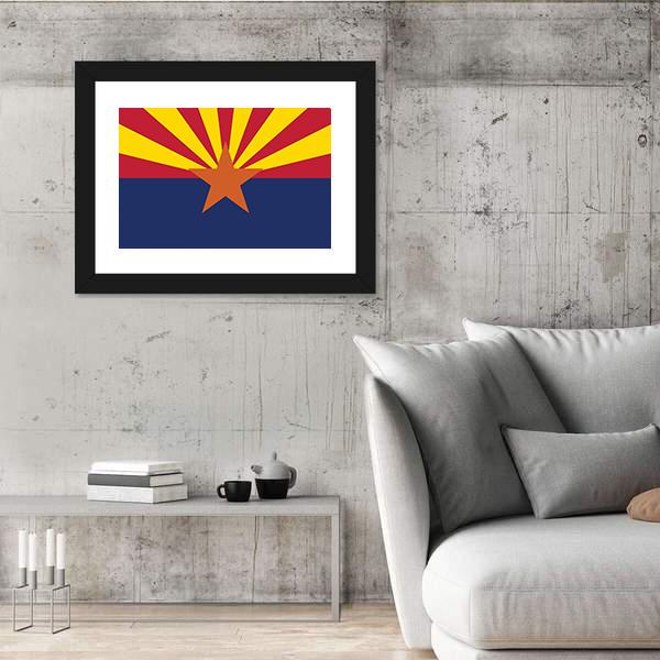 State Of Arizona Flag Canvas Wall Art-5 Horizontal-Gallery Wrap-22" x 12"-Tiaracle