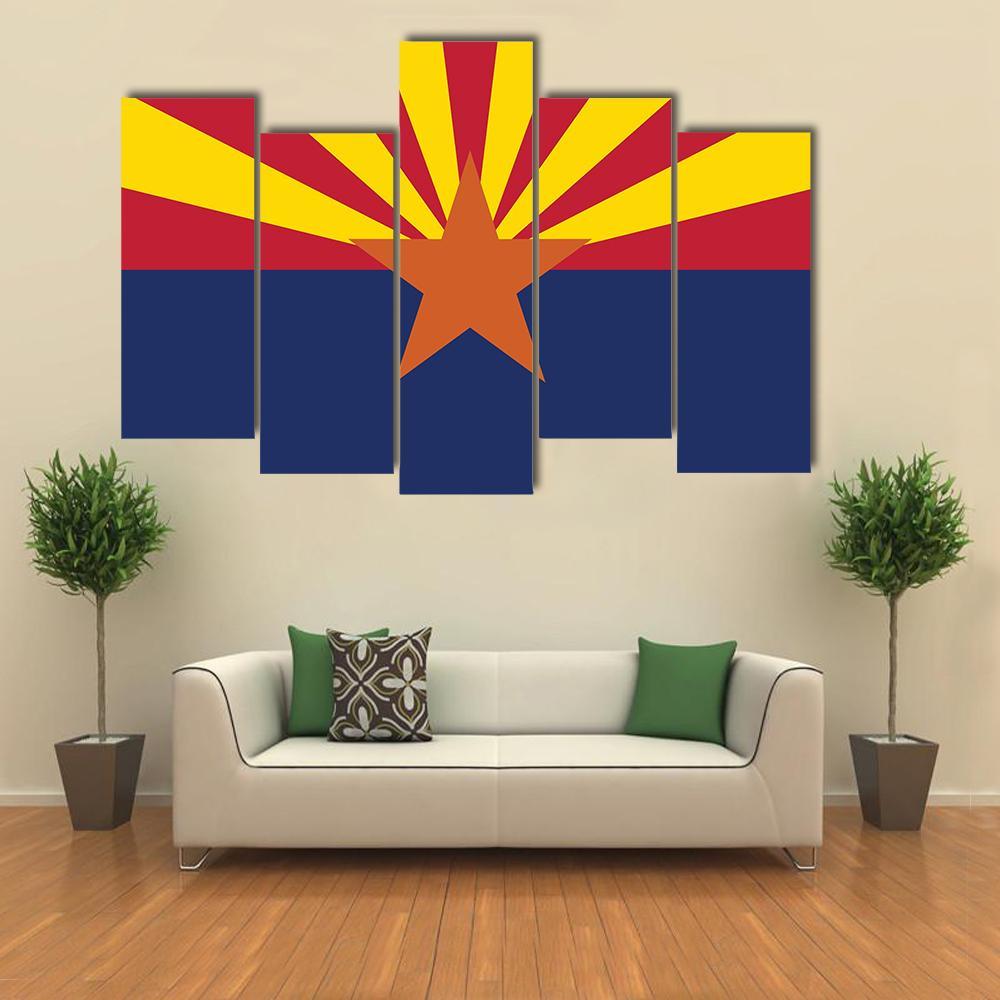 State Of Arizona Flag Canvas Wall Art-5 Pop-Gallery Wrap-47" x 32"-Tiaracle