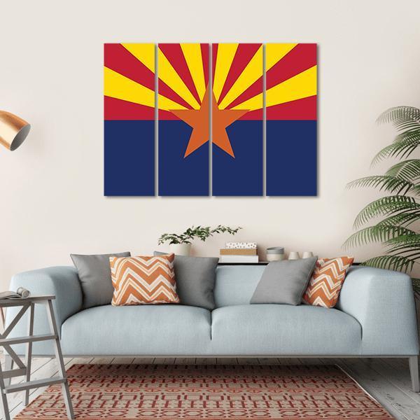 State Of Arizona Flag Canvas Wall Art-4 Horizontal-Gallery Wrap-34" x 24"-Tiaracle