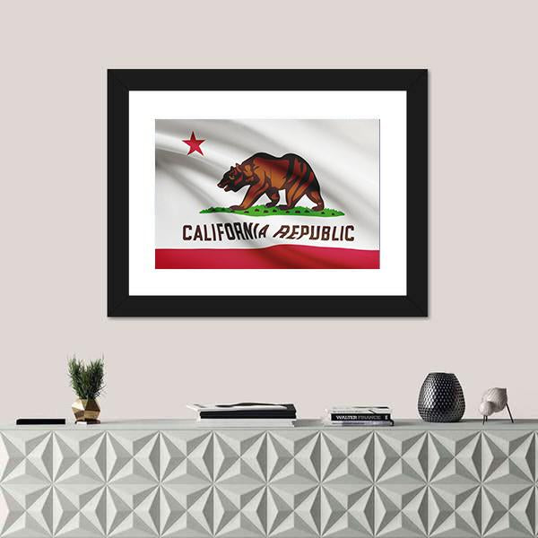State Of California Flag Canvas Wall Art-1 Piece-Framed Print-20" x 16"-Tiaracle