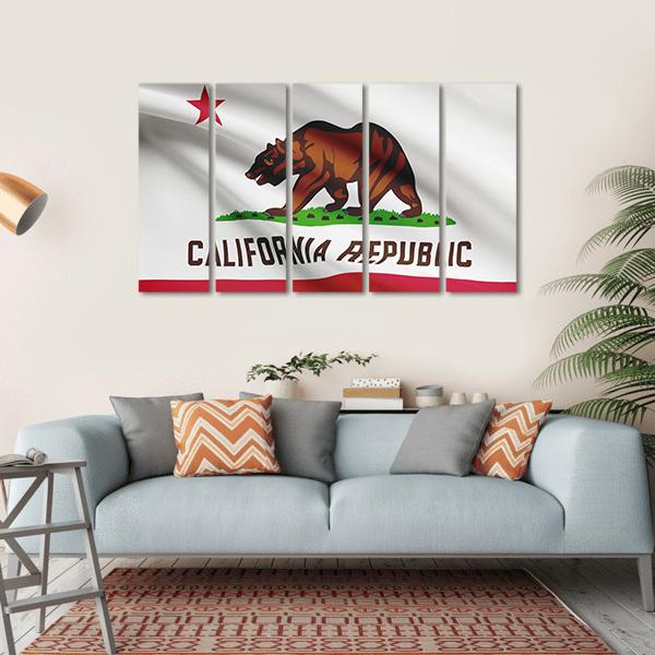 State Of California Flag Canvas Wall Art-5 Horizontal-Gallery Wrap-22" x 12"-Tiaracle